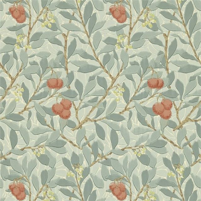 William Morris Morris Wallpapers Compendium I & II Arbutus Blue/Pink Wallpaper