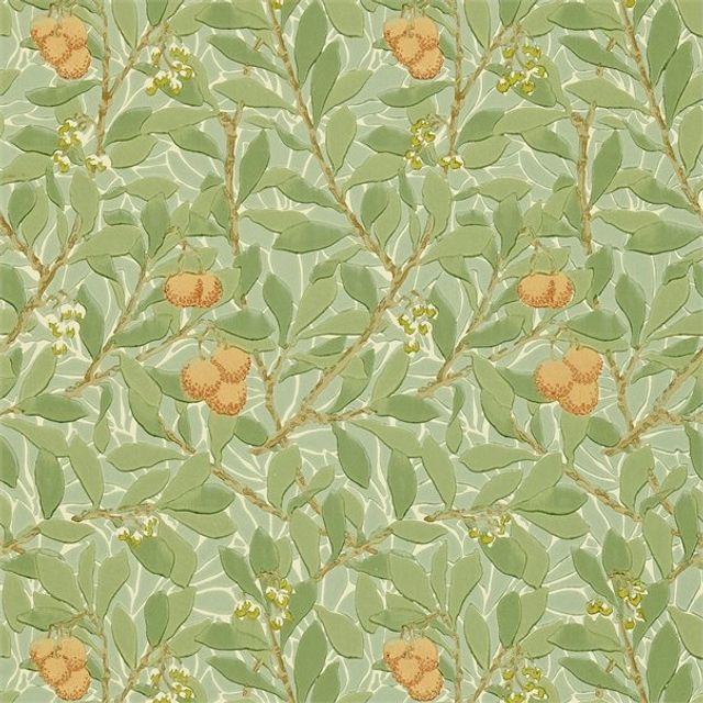 William Morris Morris Wallpapers Compendium I & II Arbutus Green/Terracotta Wallpaper