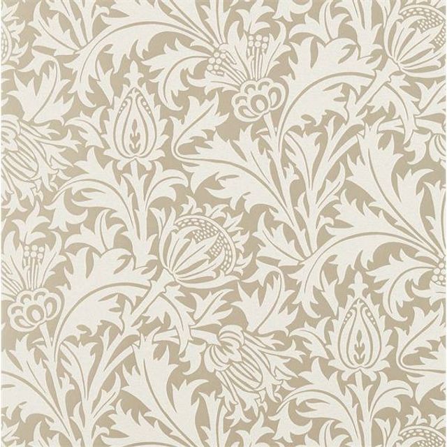 William Morris Pure Morris North Wallpapers Pure Thistle (Beaded) Gilver Wallpaper