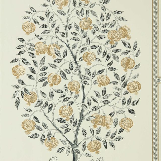 Sanderson Caspian Wallpapers Anaar Tree Charcoal/Gold Wallpaper