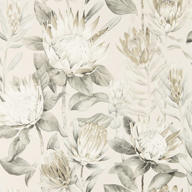 King Protea Linen/Mica Wallpaper