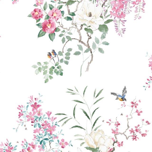 Sanderson Waterperry Wallpapers Magnolia & Blossom Panel Blossom/Leaf Wallpaper