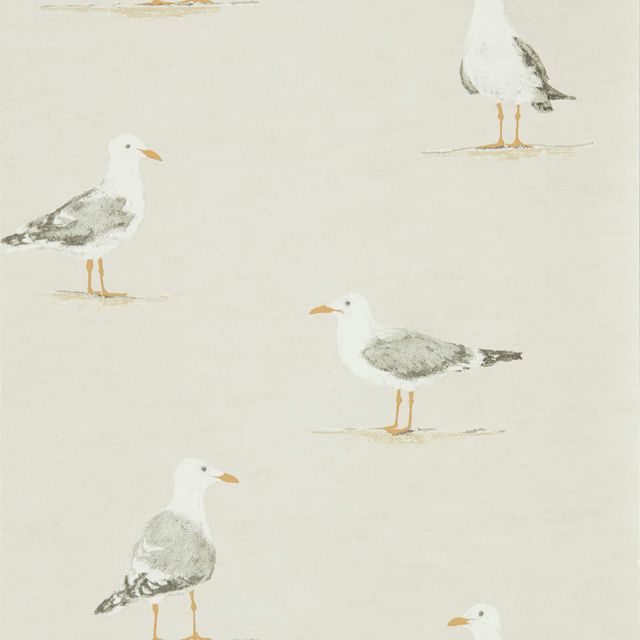 Shore Birds Driftwood Wallpaper