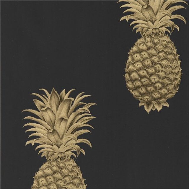 Sanderson Art Of The Garden Wallpapers Pineapple Royale Graphite/Gold Wallpaper