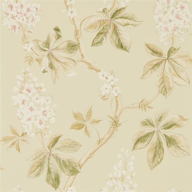 Sanderson Woodland Walk Wallpapers Chestnut Tree Coral/Bayleaf Wallpaper