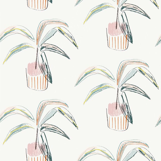 Scion Zanzibar Wallpaper Crassula Blush/Mint Wallpaper