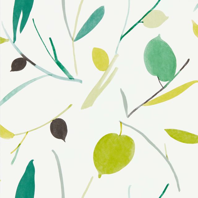 Scion Zanzibar Wallpaper Oxalis Kiwi/Juniper Wallpaper