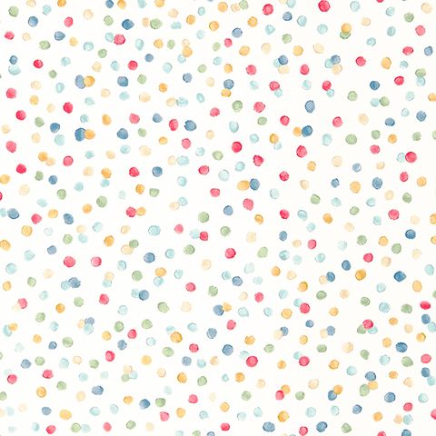Lots Of Dots Pistachio / Pimento / Denim Wallpaper