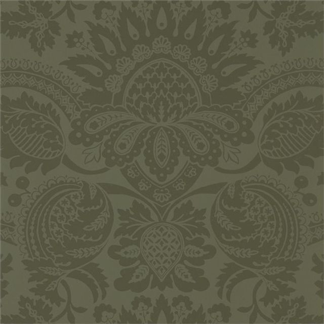 Zoffany Damask Wallpapers Pomegranate Olivine Wallpaper