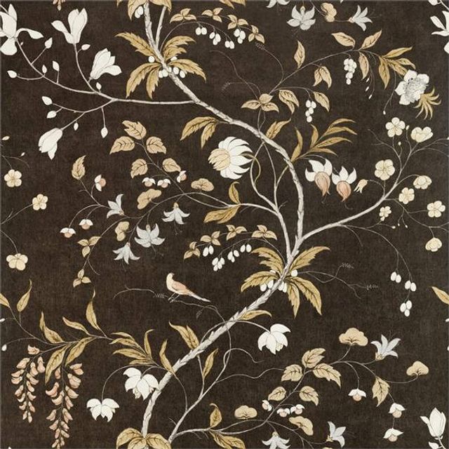 Zoffany Darnley Wallpapers Chambalon Trail Antique Gold/Vine Black Wallpaper