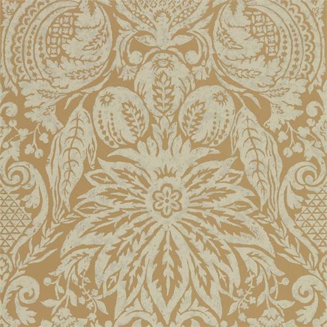 Zoffany Darnley Wallpapers Mitford Damask Antique Gold Wallpaper