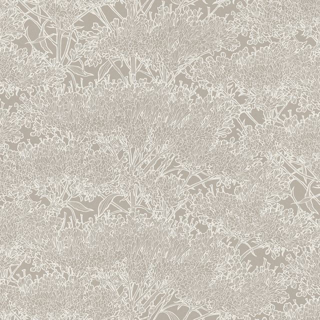 Cherry Blossom Motif Beige/Grey/Metallic Wallpaper