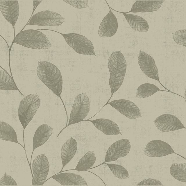 Leafs Grey-beige Wallpaper