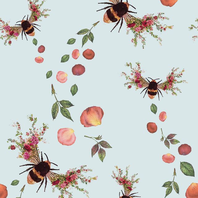 Bee Bloom Duck Egg Limited Edition  Wallpaper