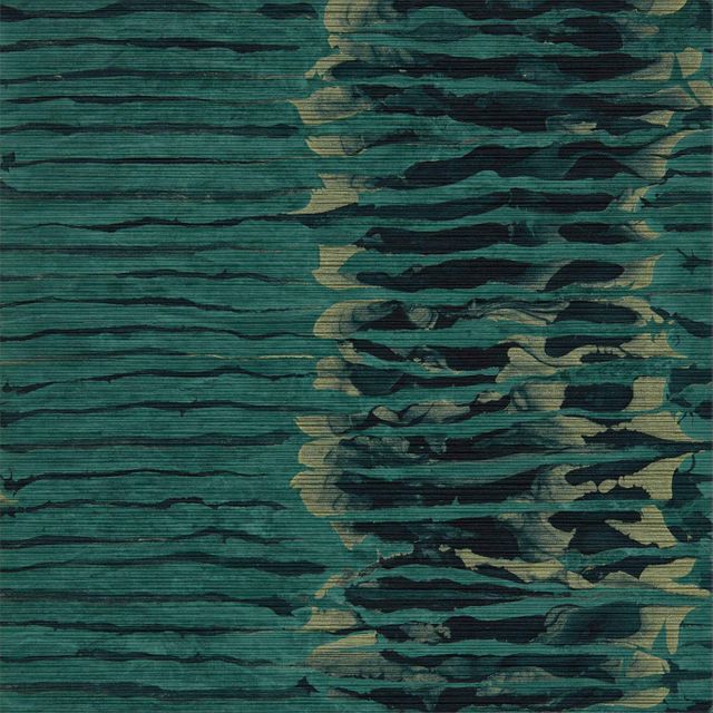 Anthology Anthology 07 Ripple Stripe Emerald/Kingfisher Wallpaper