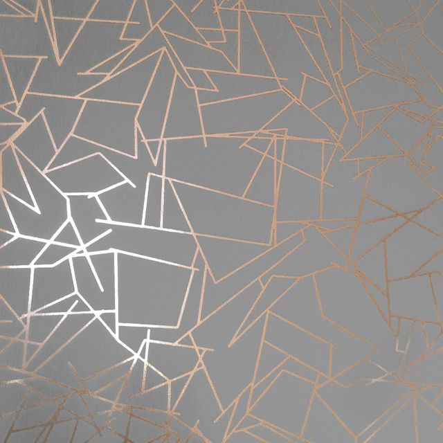 Angles Copper / Zinc Grey Wallpaper