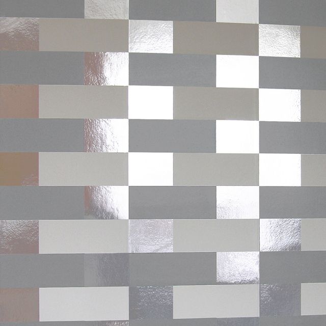 Block Grey / White / Silver Wallpaper
