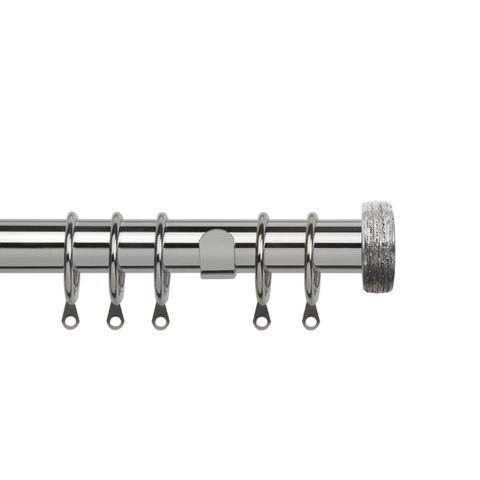 Chrome 25-28mm Textured End Cap Pole Set