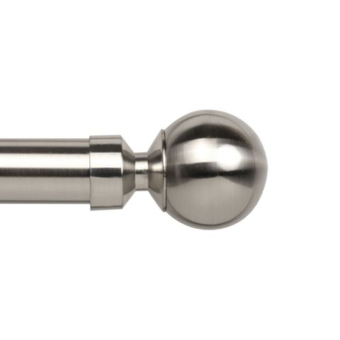 Satin Silver 28mm Rome Eyelet Pole Set