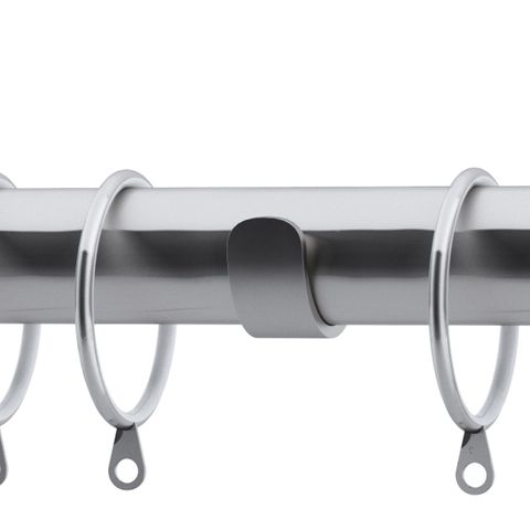 Satin Silver 28mm Stud End Cap Pole Set