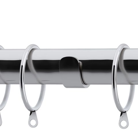 Chrome 28mm Stud End Cap Pole Set