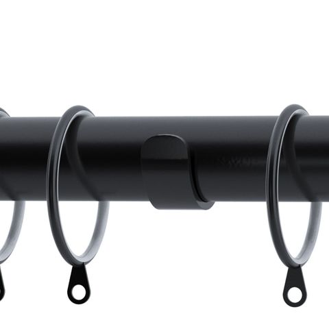 Black 28mm Stud End Cap Pole Set