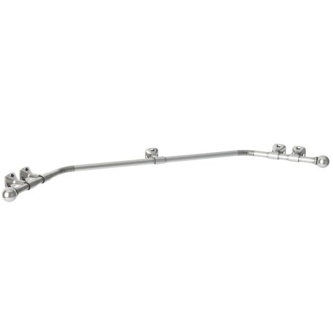 Satin Silver 28mm Eyelet 3 Sided Bay Pole Set