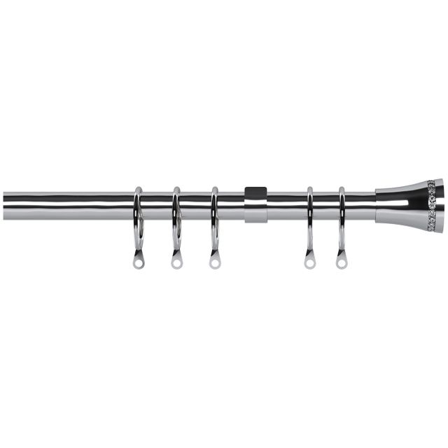 Chrome 16-19mm Diamanté Trumpet Pole Set