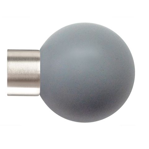 Jones  Strand 35mm Matt Nickle Pole Set With Lead Ball Finials & Ceiling Brackets