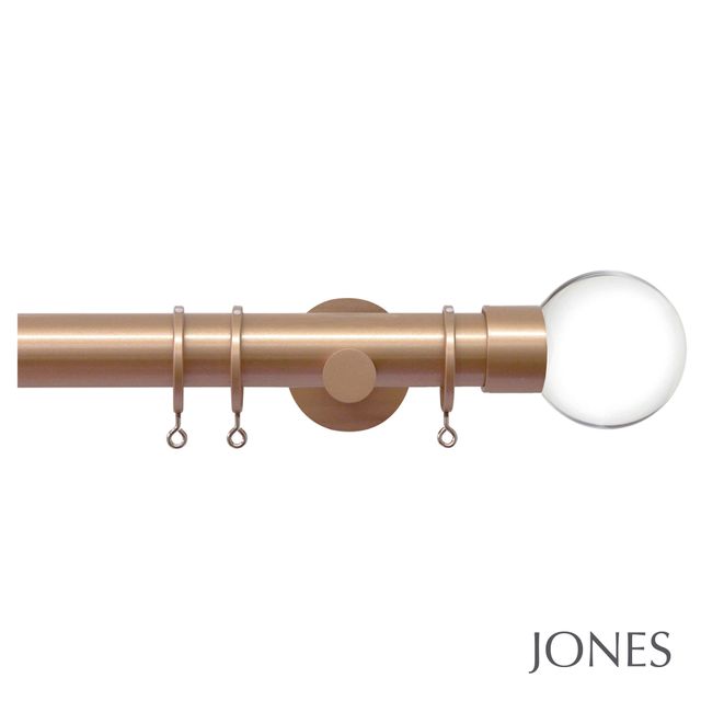 Strand 35mm Rose Gold Pole Set With Acrylic Ball Finials