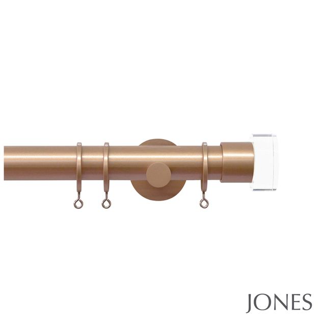 Jones  Strand 35mm Rose Gold Pole Set With Acrylic End Stops