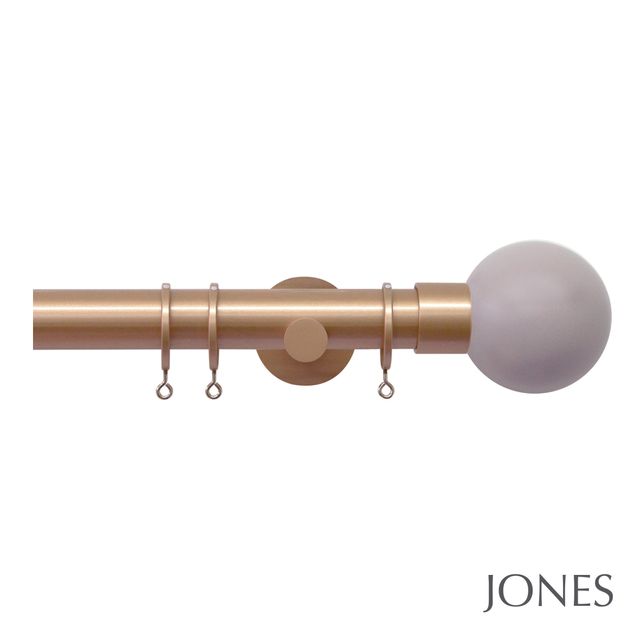 Jones  Strand 35mm Rose Gold Pole Set With Heather Ball Finials