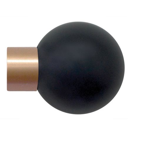 Jones  Strand 35mm Rose Gold Pole Set With Charcoal Ball Finials & Extension Brackets
