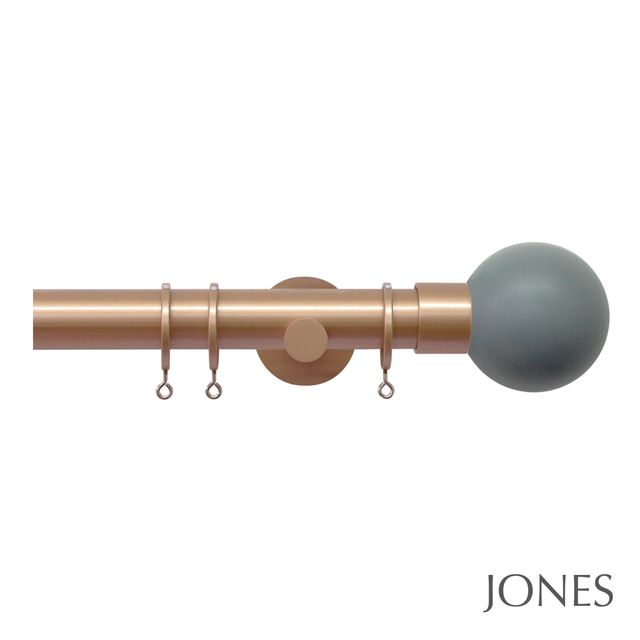 Strand 35mm Rose Gold Pole Set With Lead Ball Finials & Extension Brackets
