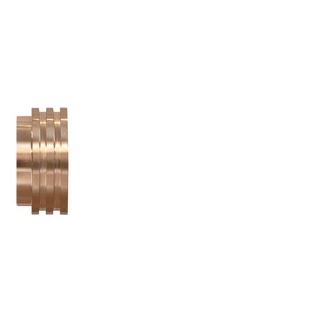 Jones  Strand 35mm Rose Gold Pole Set With Ribbed End Stops - Passover Brackets & Rings