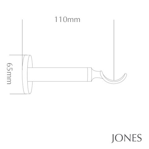 Jones  Strand 35mm Rose Gold Pole Set With Ribbed End Stops - Passover Brackets & Rings