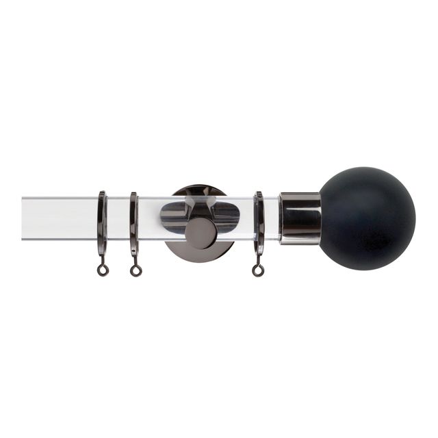 Jones  Strand 35mm Acrylic Pole Set With Charcoal Ball Finials