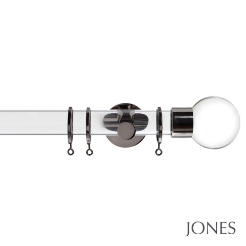 Strand 35mm Acrylic Pole Set With Acrylic Ball Finials