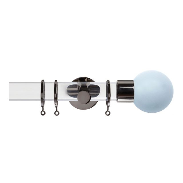 Jones  Strand 35mm Acrylic Pole Set With Sky Ball Finials - Passover Brackets & Rings