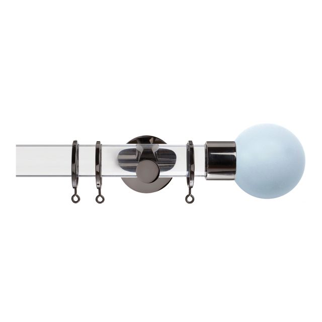 Strand 35mm Acrylic Pole Set With Sky Ball Finials - Passover Brackets & Rings