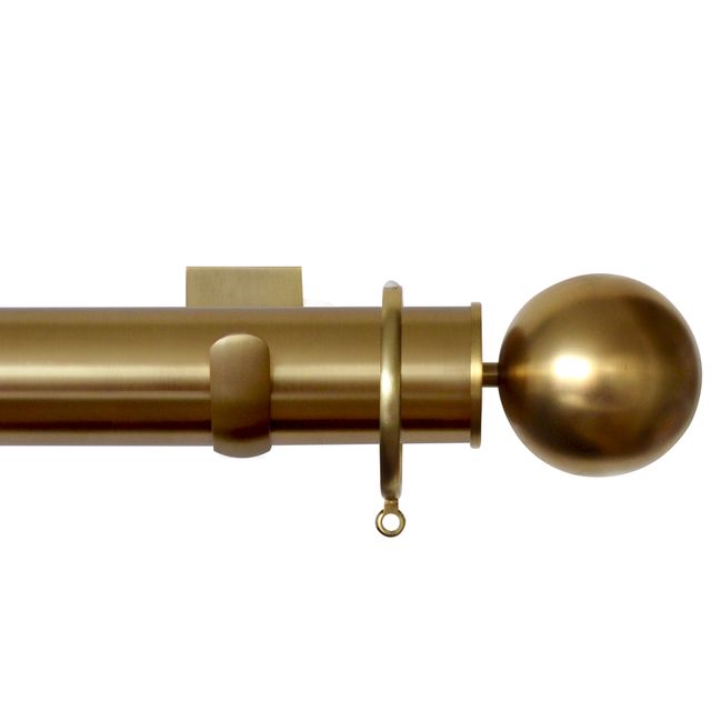 Esquire 50mm Brushed Gold Pole Set With Sphere Finials