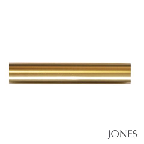 Jones  Esquire 50mm Brushed Gold Pole Set With Curved Disc Finials