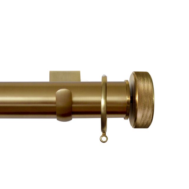 Esquire 50mm Brushed Gold Pole Set With Etched Disc Finials