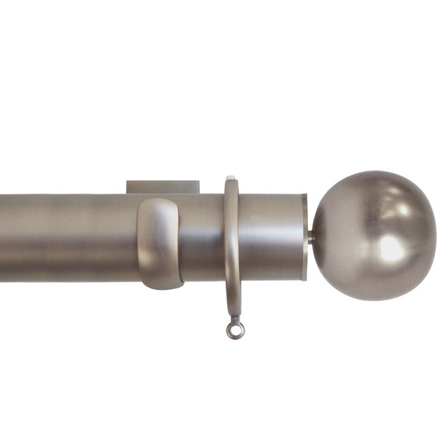 Esquire 50mm Brushed Nickel Pole Set With Sphere Finials