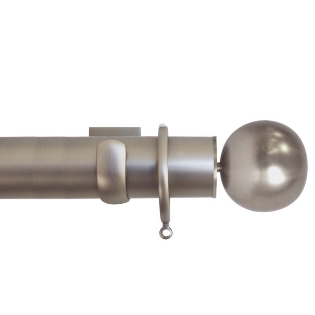 Jones  Esquire 50mm Brushed Nickel Pole Set With Sphere Finials