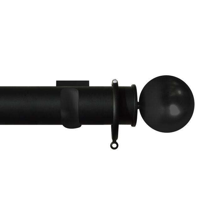 Esquire 50mm Carbon Black Pole Set With Sphere Finials