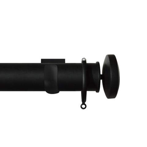 Esquire 50mm Carbon Black Pole Set With Curved Disc Finials