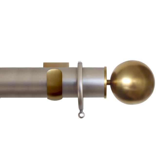 Esquire 50mm Brushed Nickel & Brushed Gold Pole Set With Sphere Finials