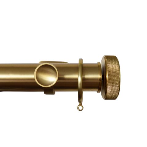 Jones  Esquire 50mm Brushed Gold Pole Set With Etched Disc Finials & Decorative Brackets
