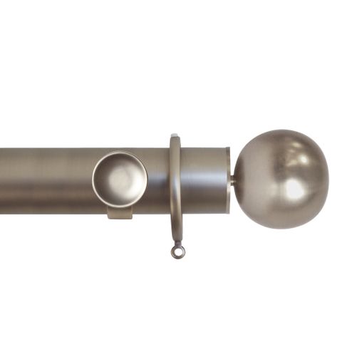 Jones  Esquire 50mm Brushed Nickel Pole Set With Sphere Finials & Decorative Brackets